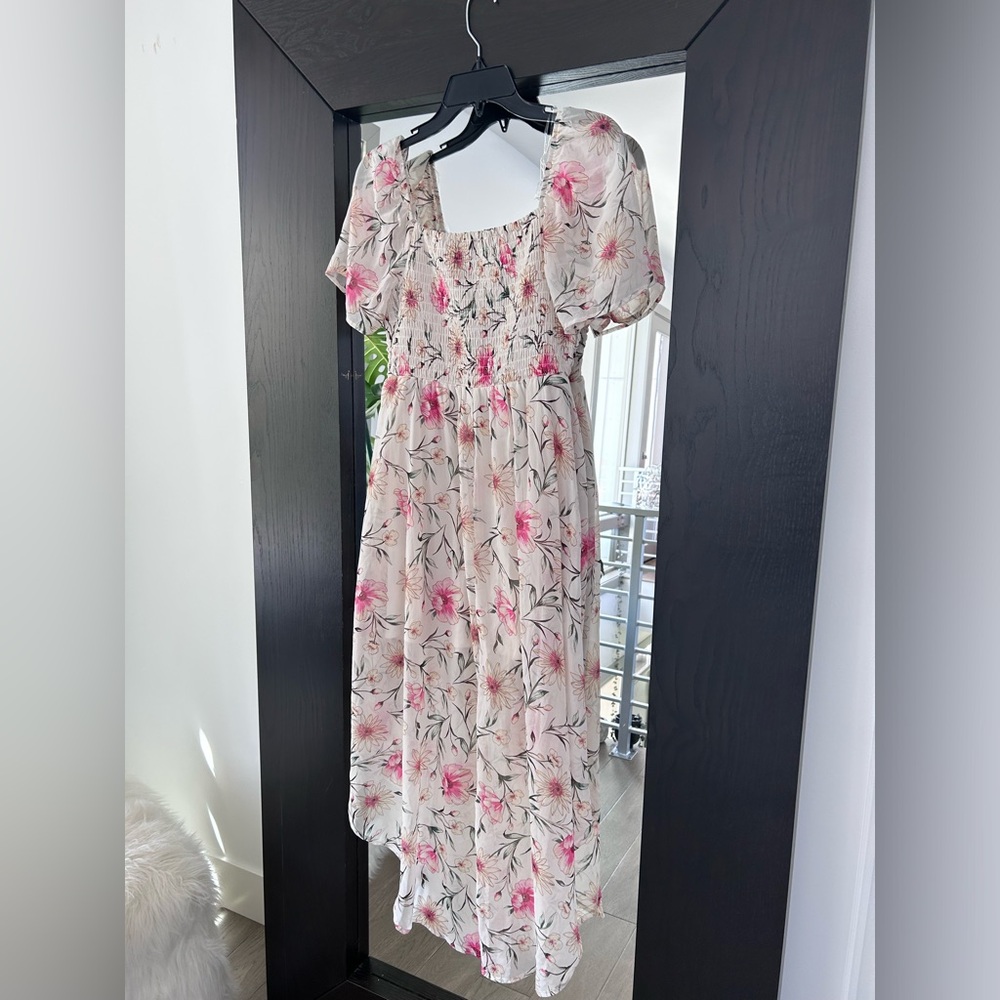 Floral summer asymmetrical dress size small